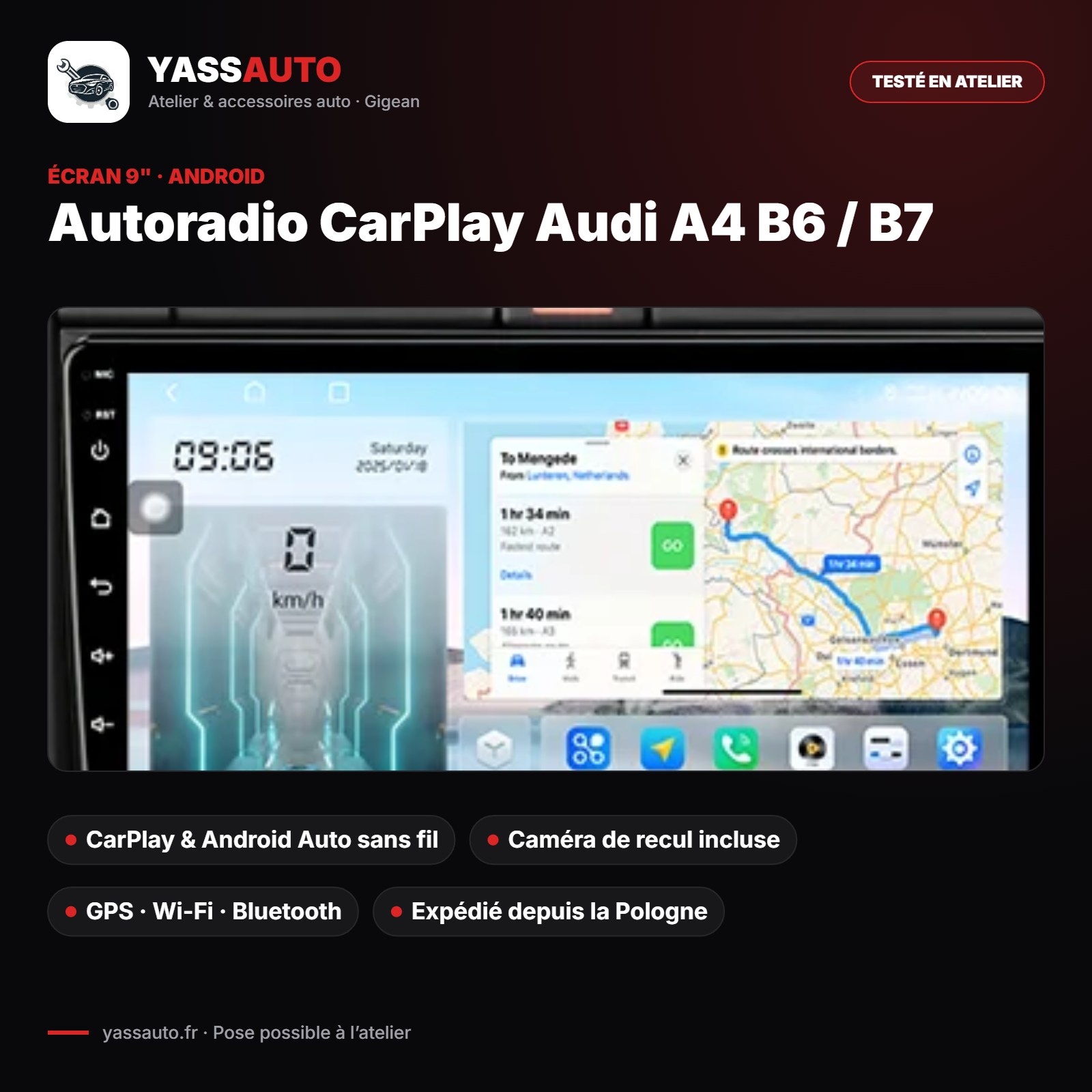 Autoradio CarPlay Audi A4 B6 / B7