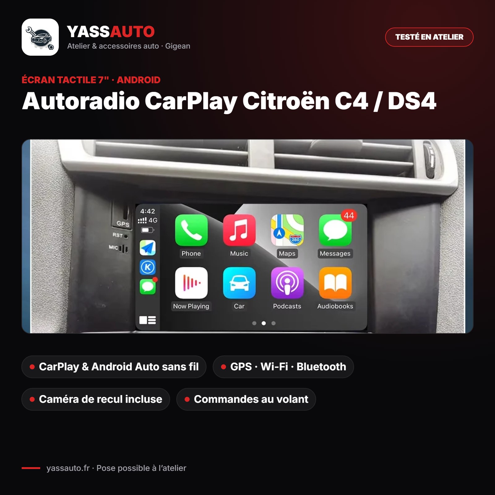 Autoradio CarPlay Citroën C4 / DS4