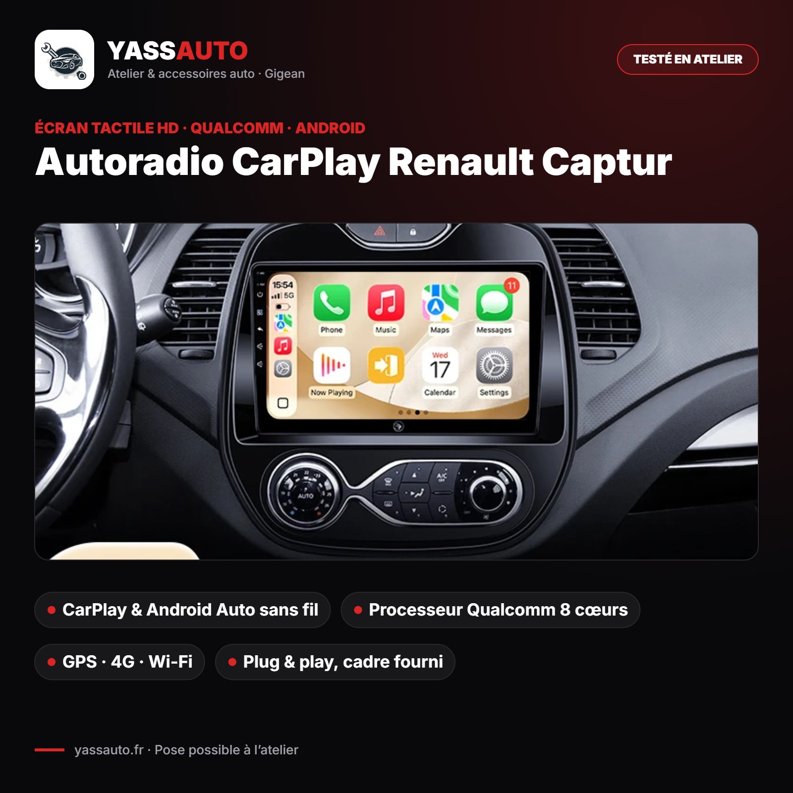 Autoradio CarPlay Renault Captur