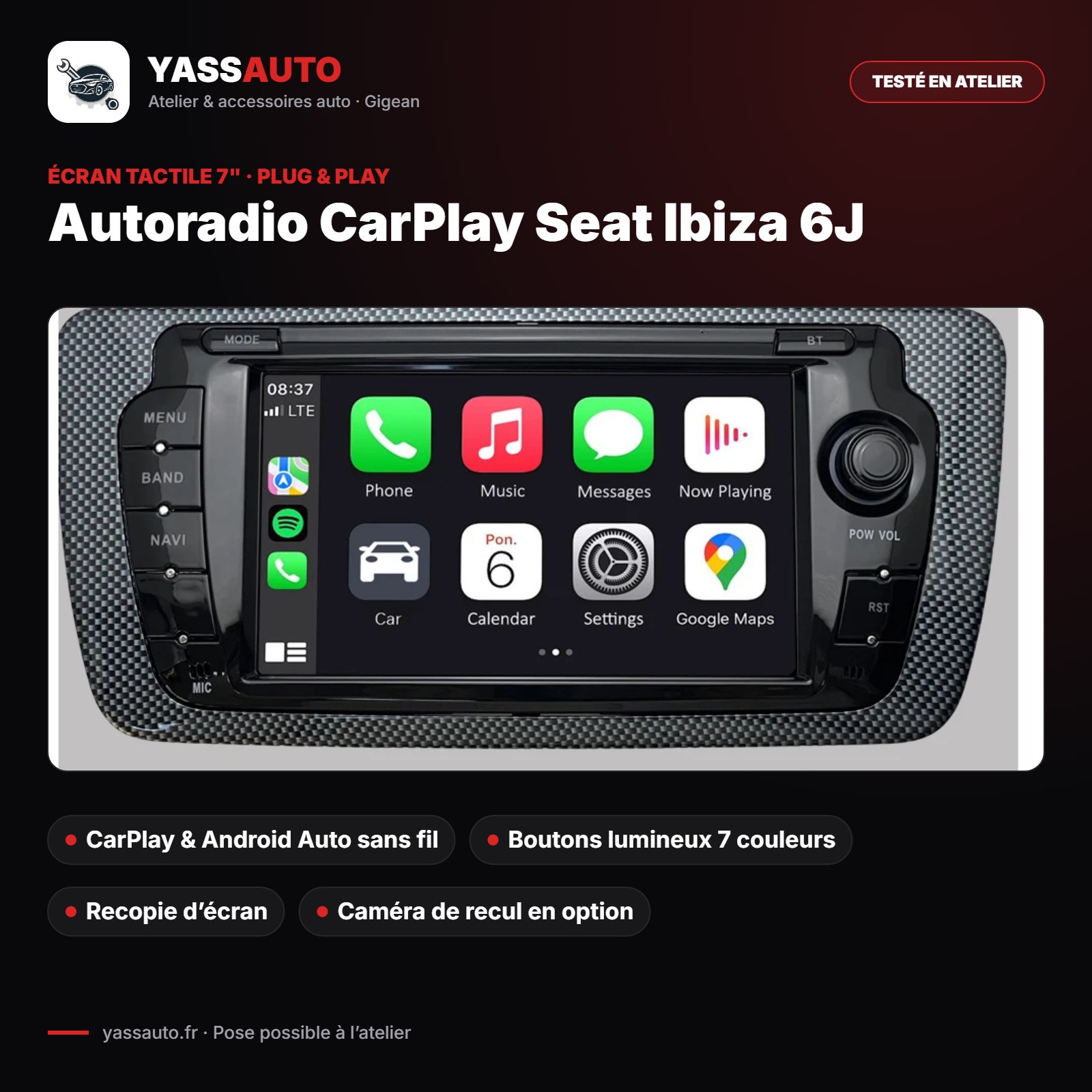 Autoradio CarPlay Seat Ibiza 6J