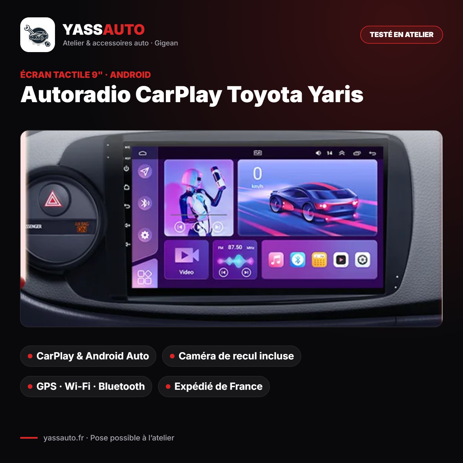 Autoradio CarPlay Toyota Yaris