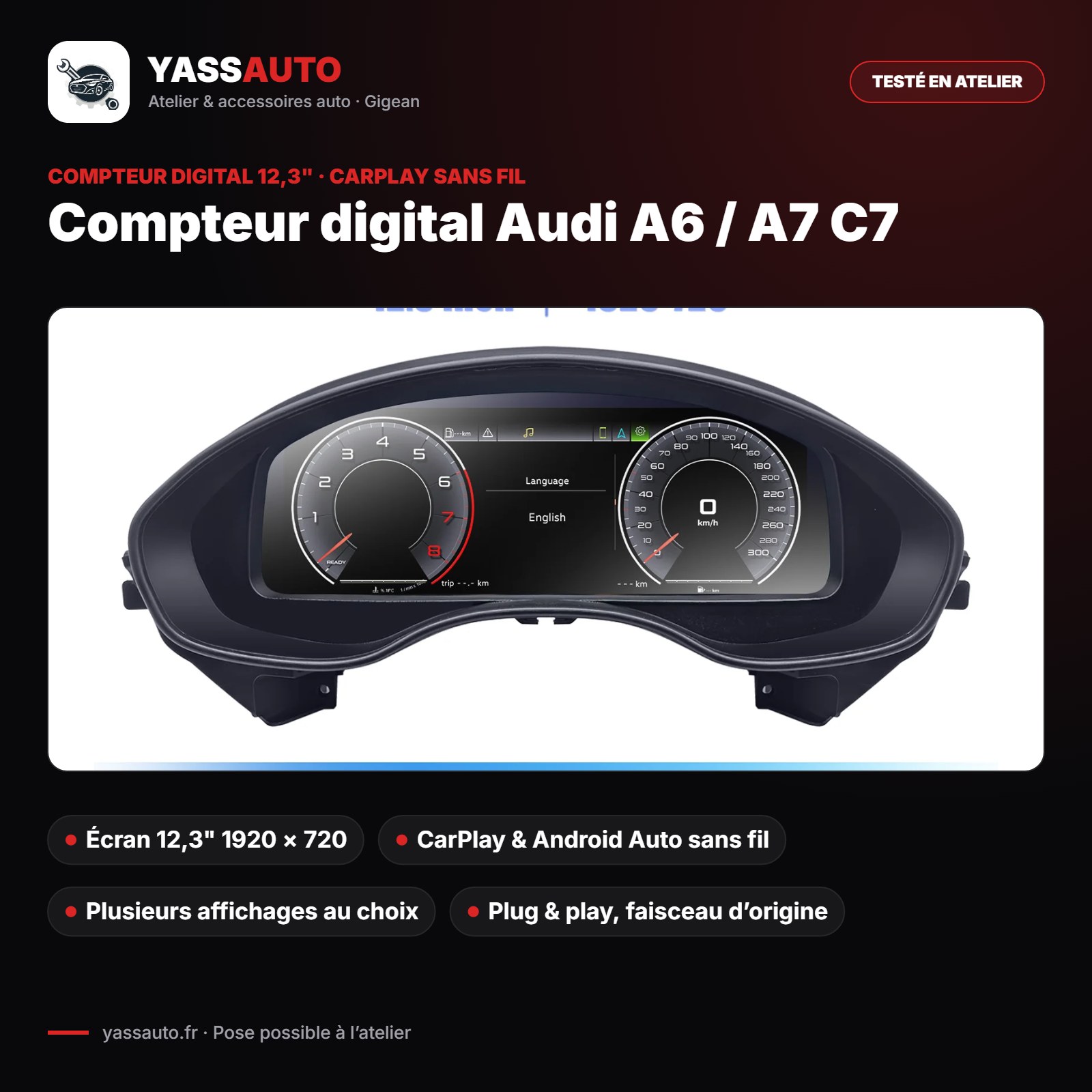 Compteur digital Audi A6 / A7 C7