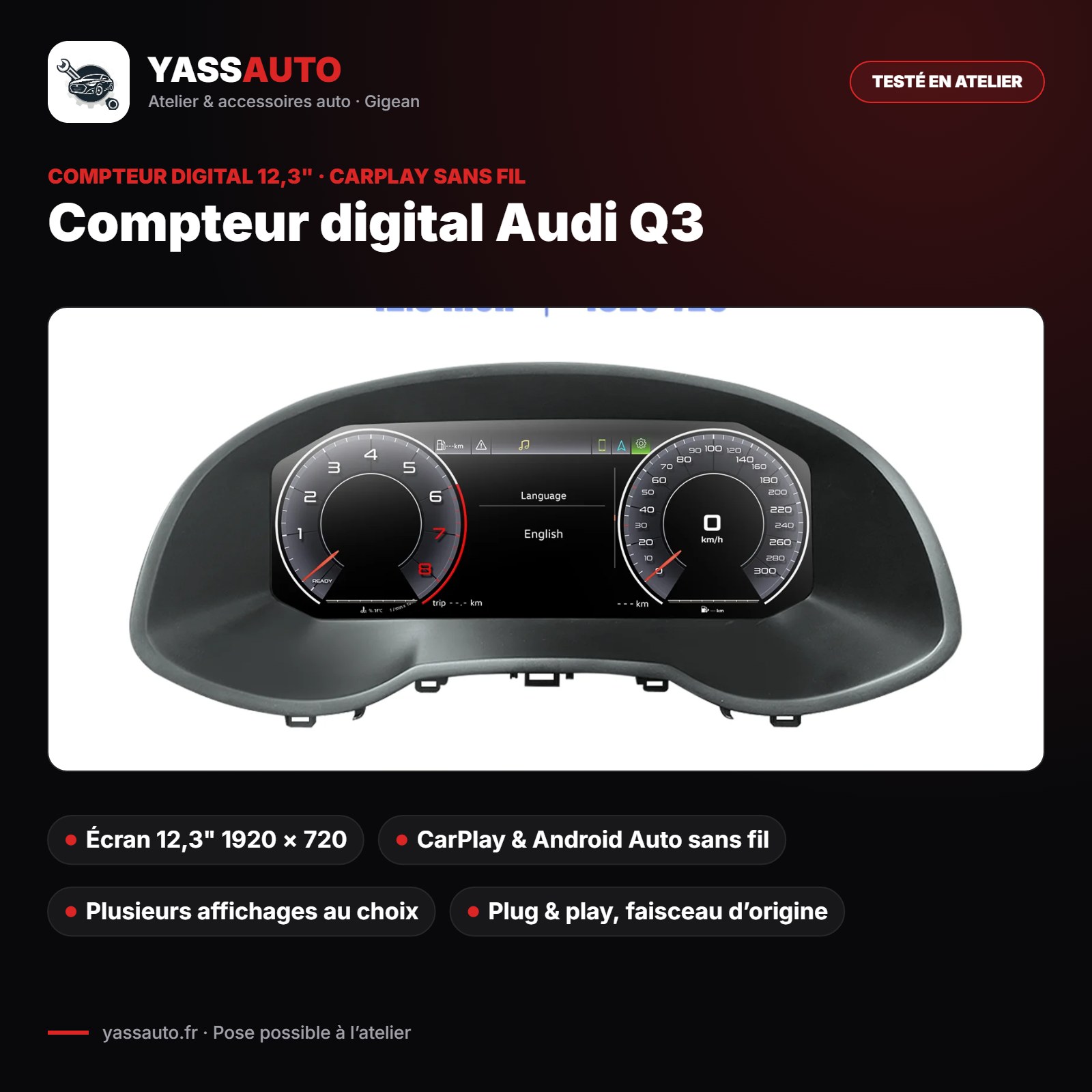 Compteur digital Audi Q3