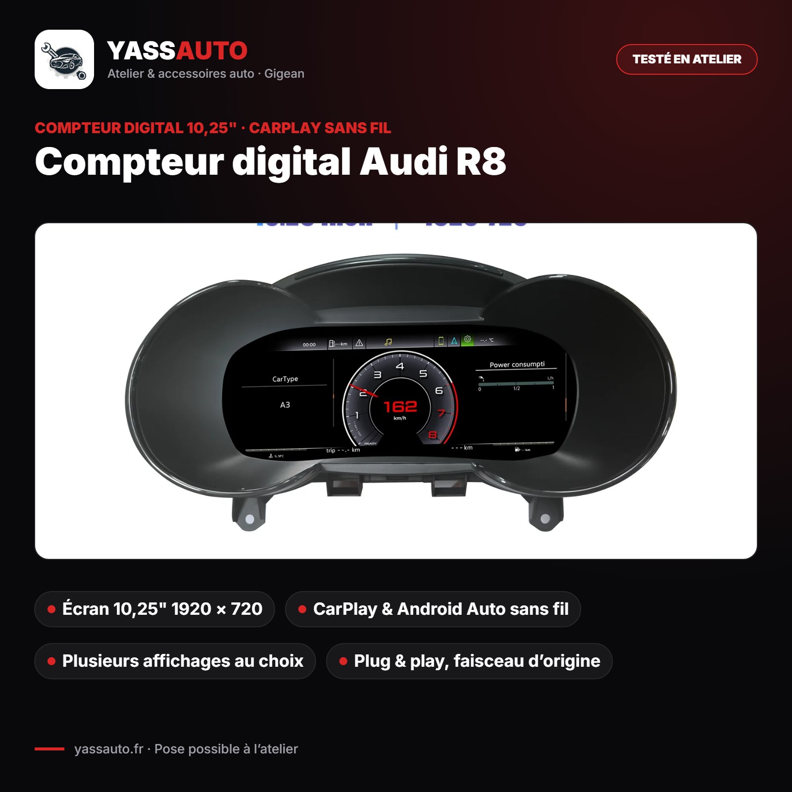 Compteur digital Audi R8