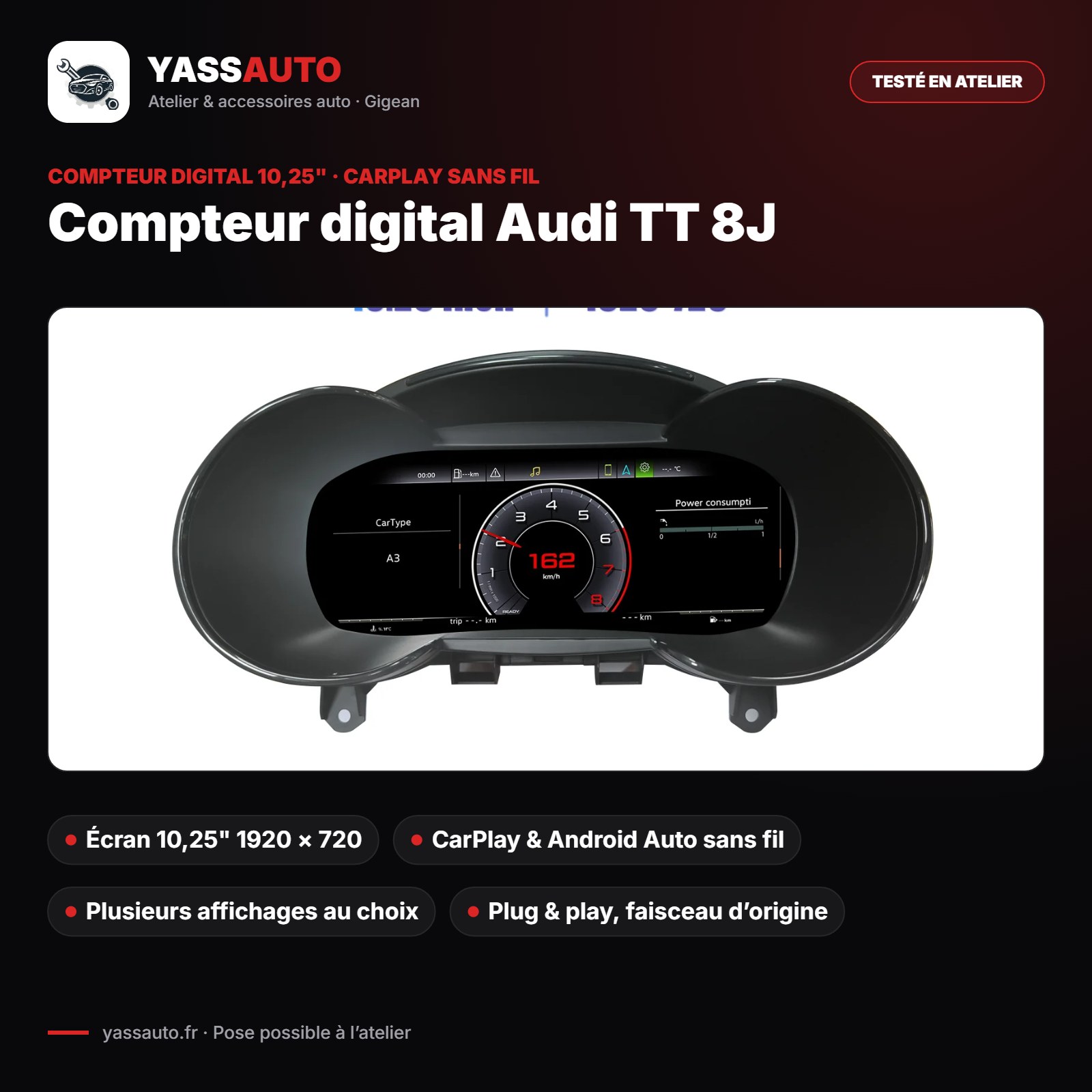 Compteur digital Audi TT 8J