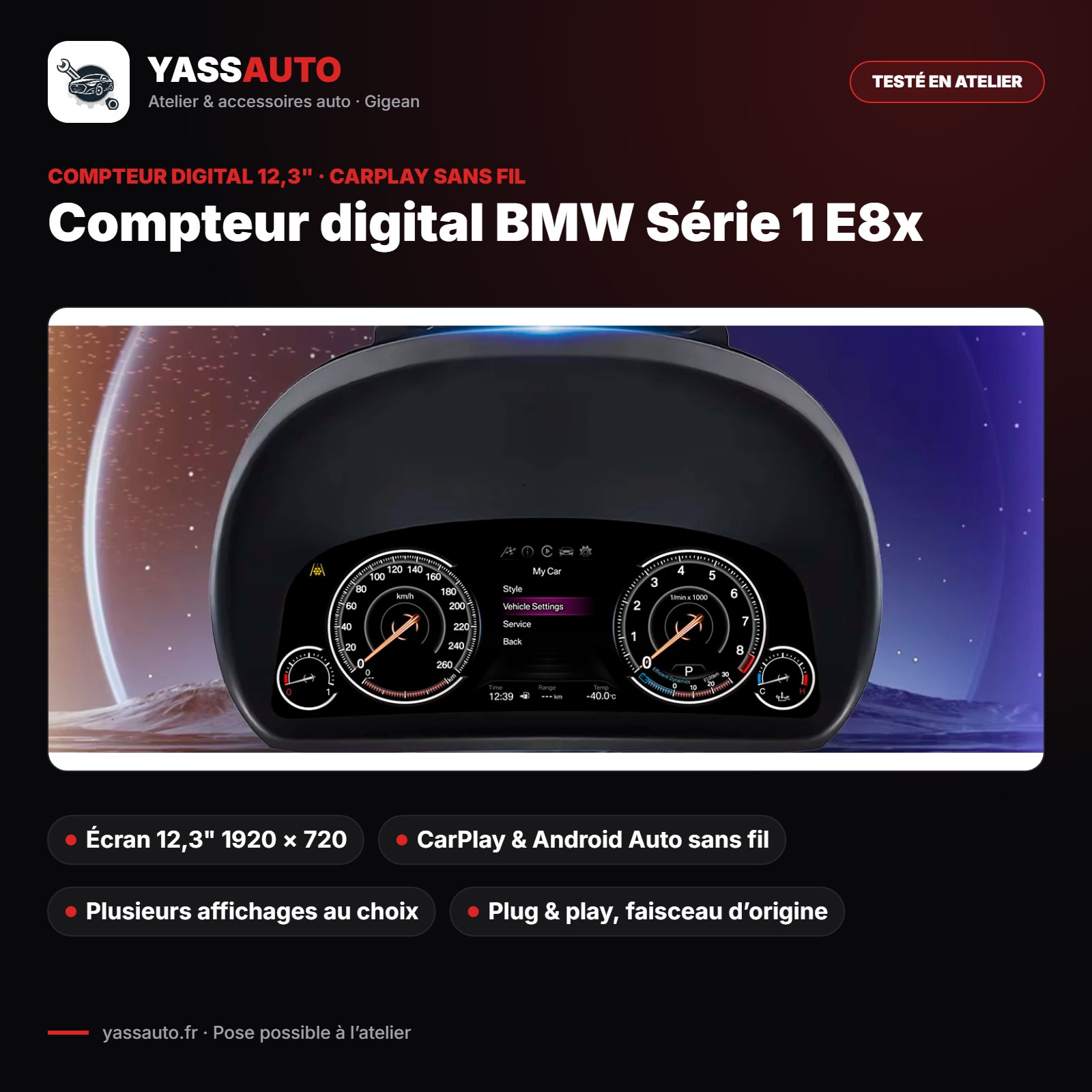 Compteur digital BMW Série 1 E8x