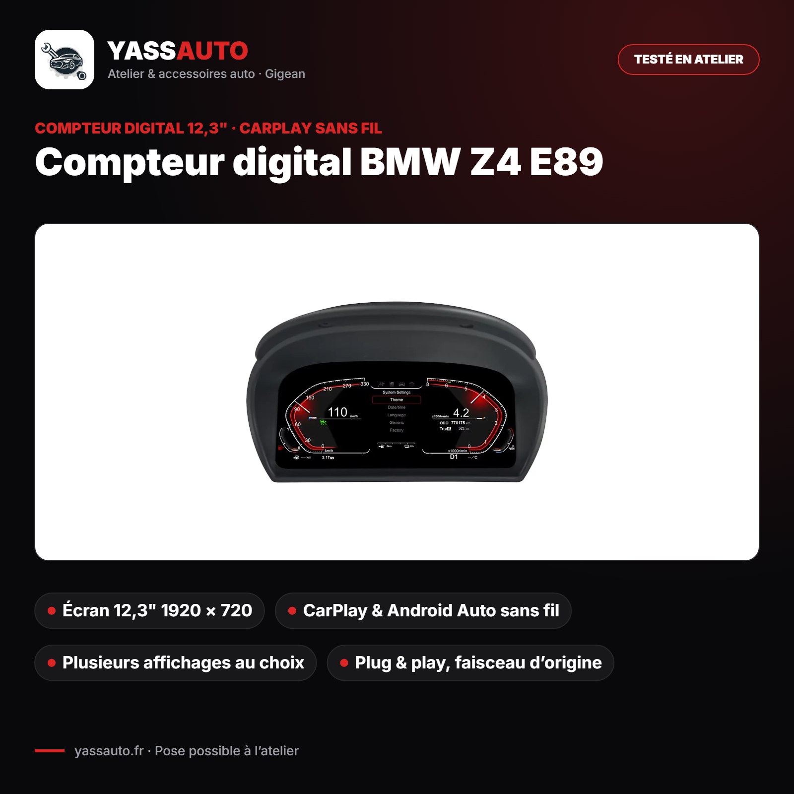 Compteur digital BMW Z4 E89