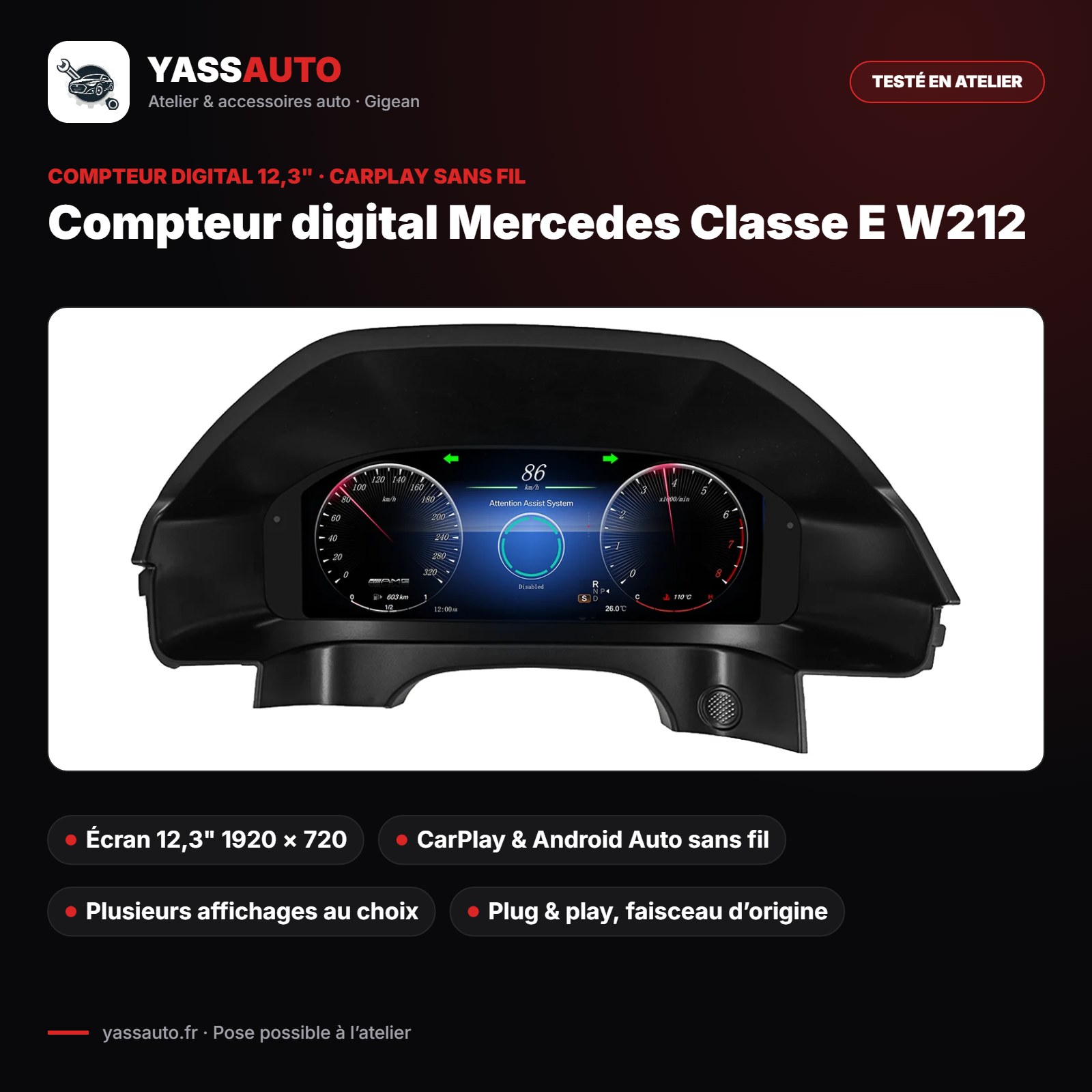 Compteur digital Mercedes Classe E W212