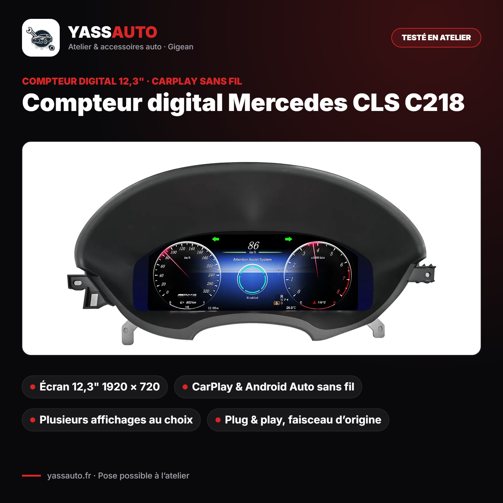 Compteur digital Mercedes CLS C218