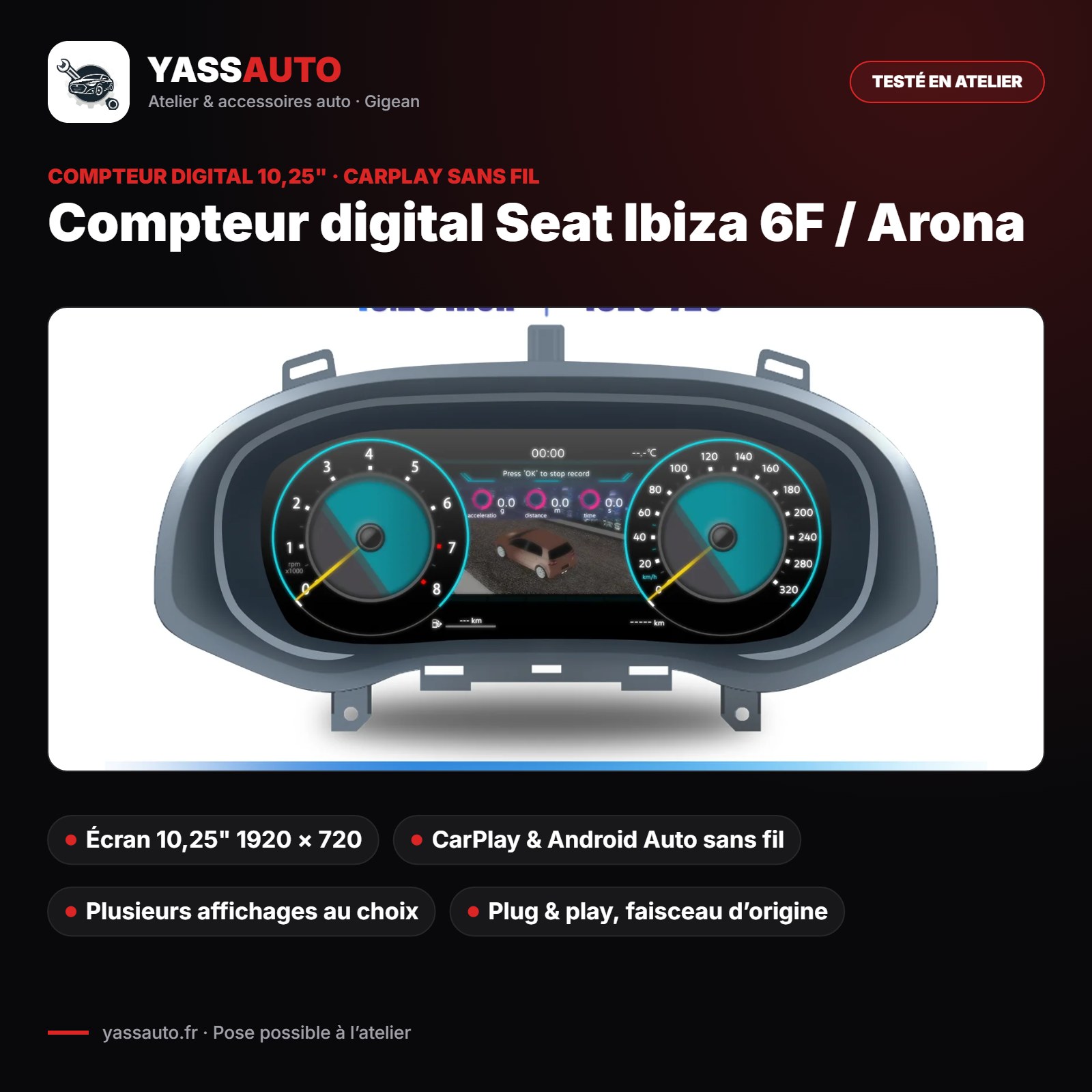 Compteur digital Seat Ibiza 6F / Arona