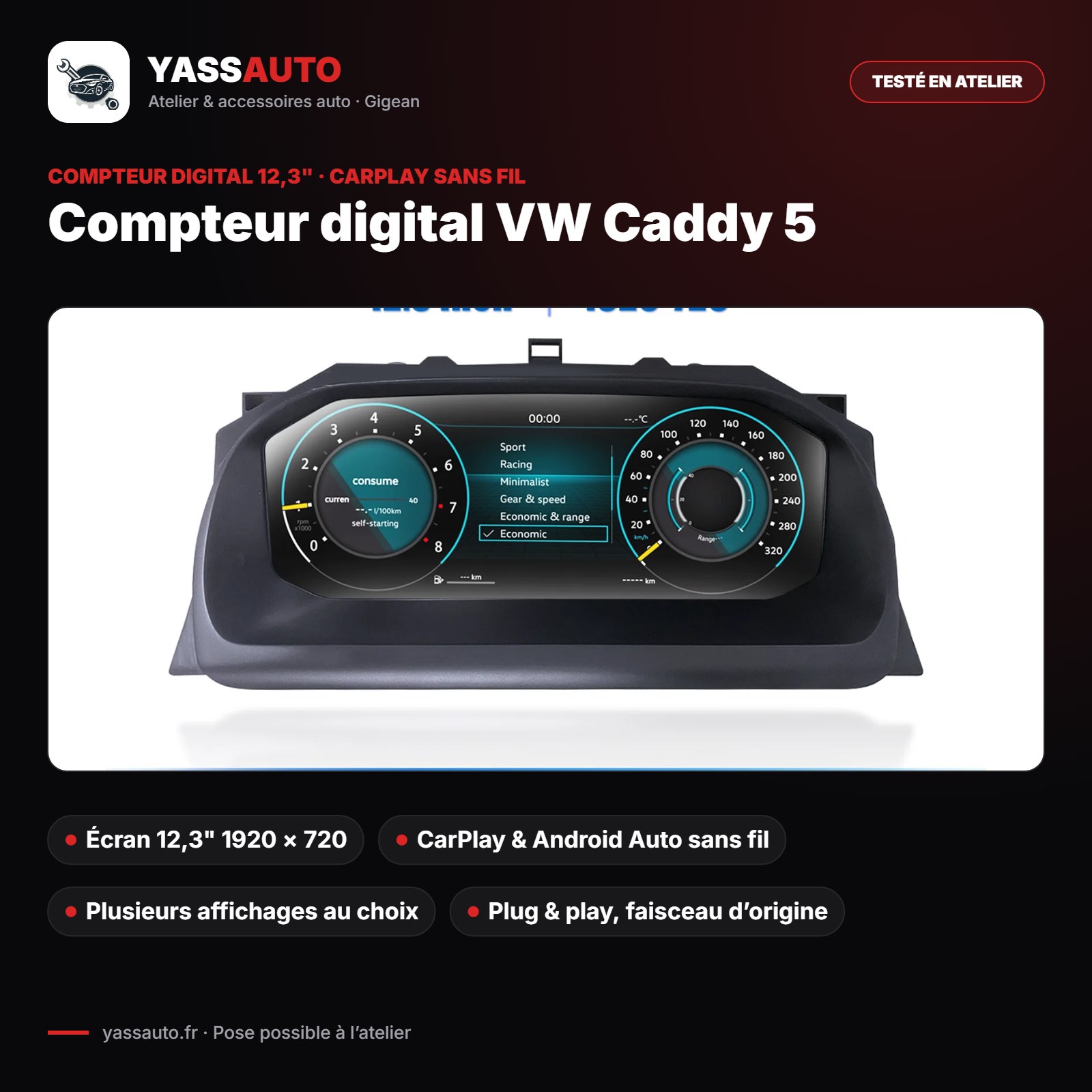 Compteur digital VW Caddy 5