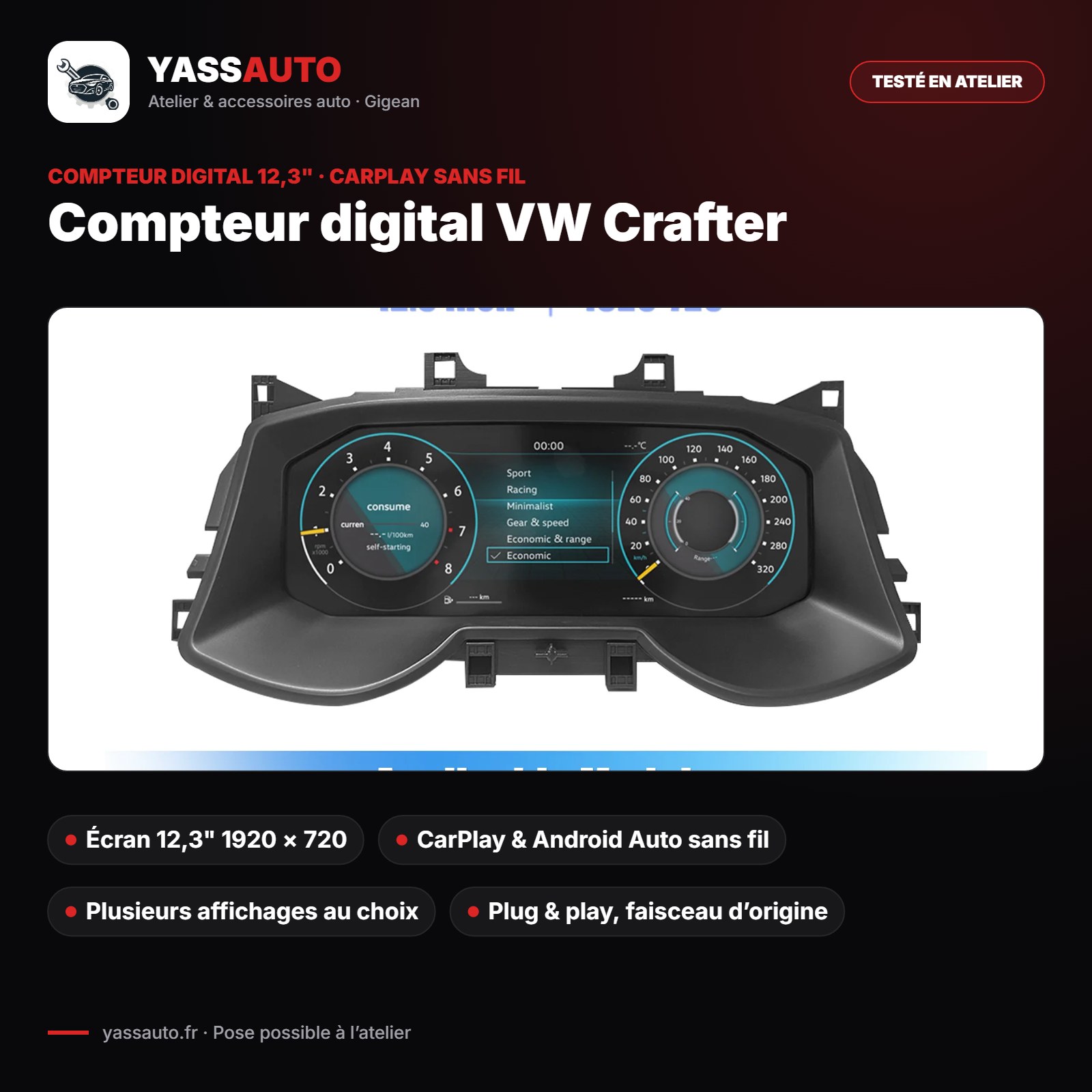 Compteur digital VW Crafter