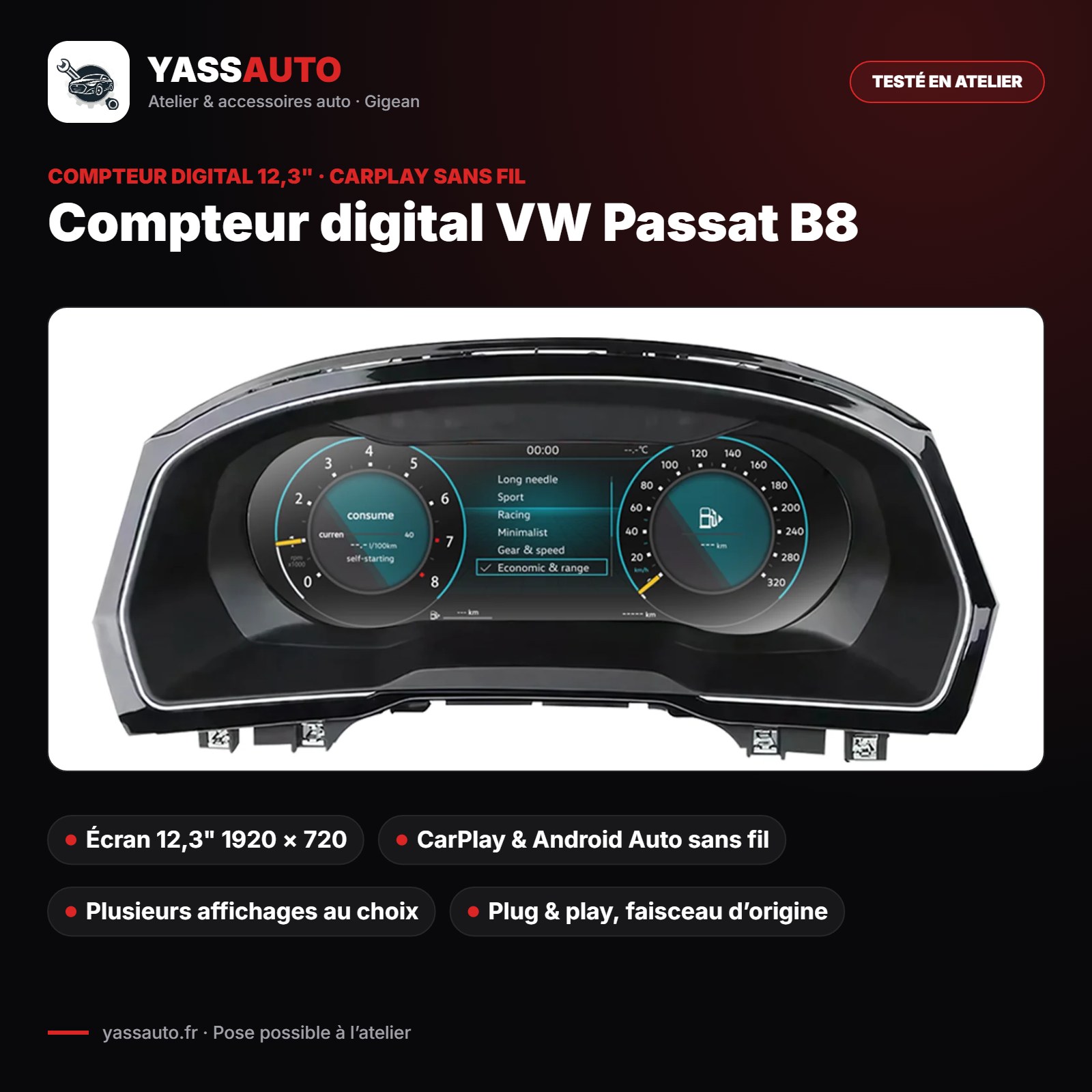 Compteur digital VW Passat B8