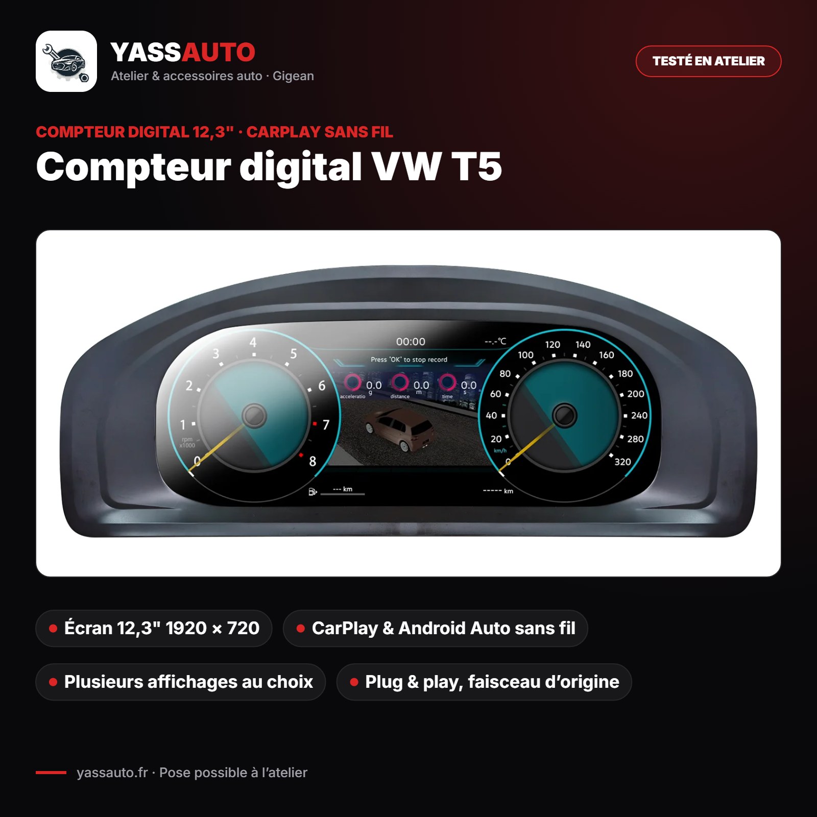Compteur digital VW T5