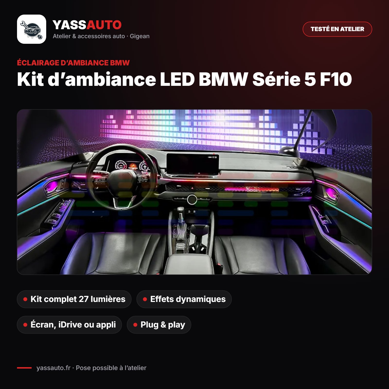 Kit d’ambiance LED BMW Série 5 F10
