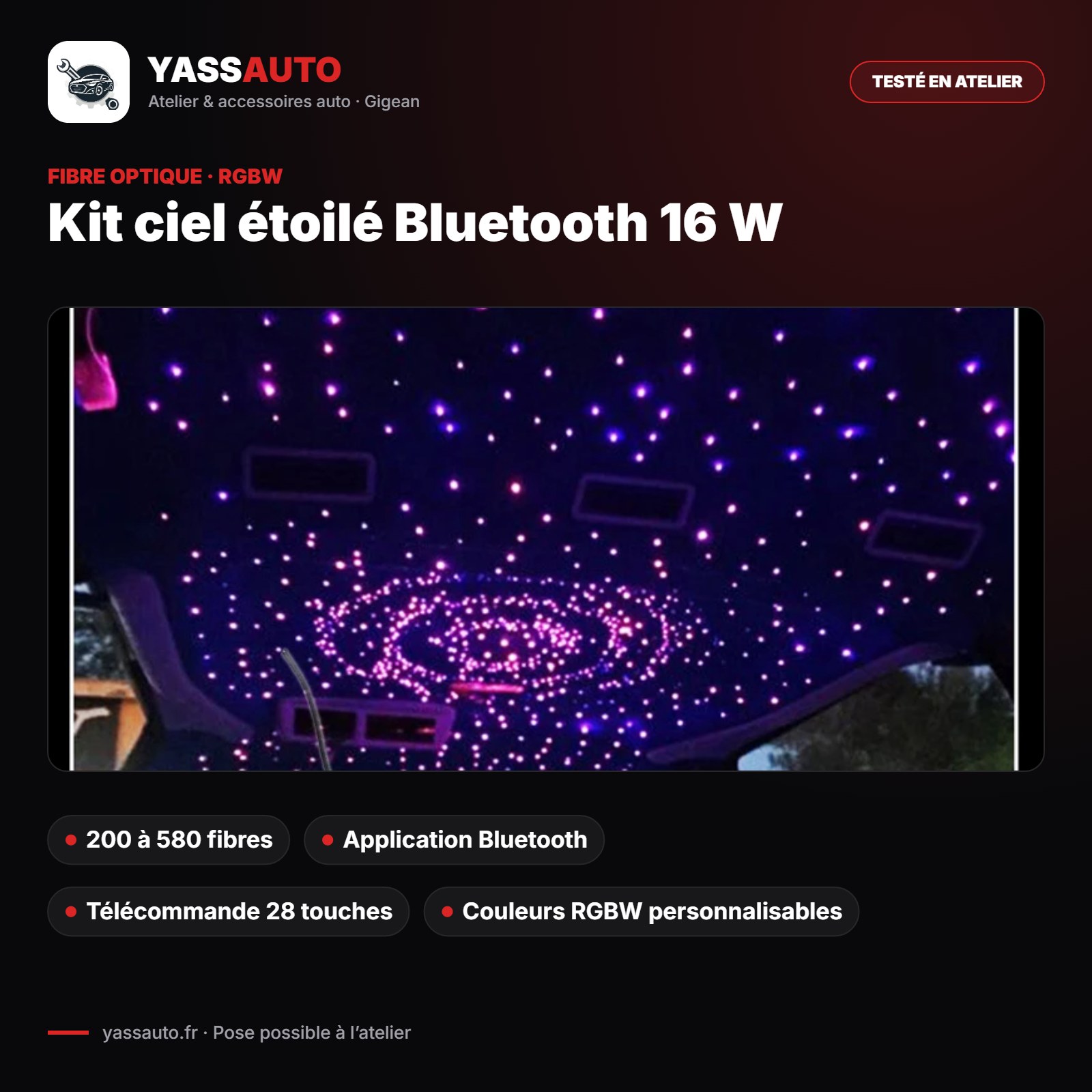 Kit ciel étoilé Bluetooth 16 W