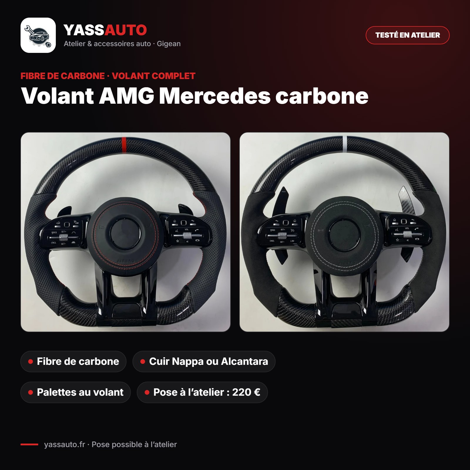 Volant AMG Mercedes carbone