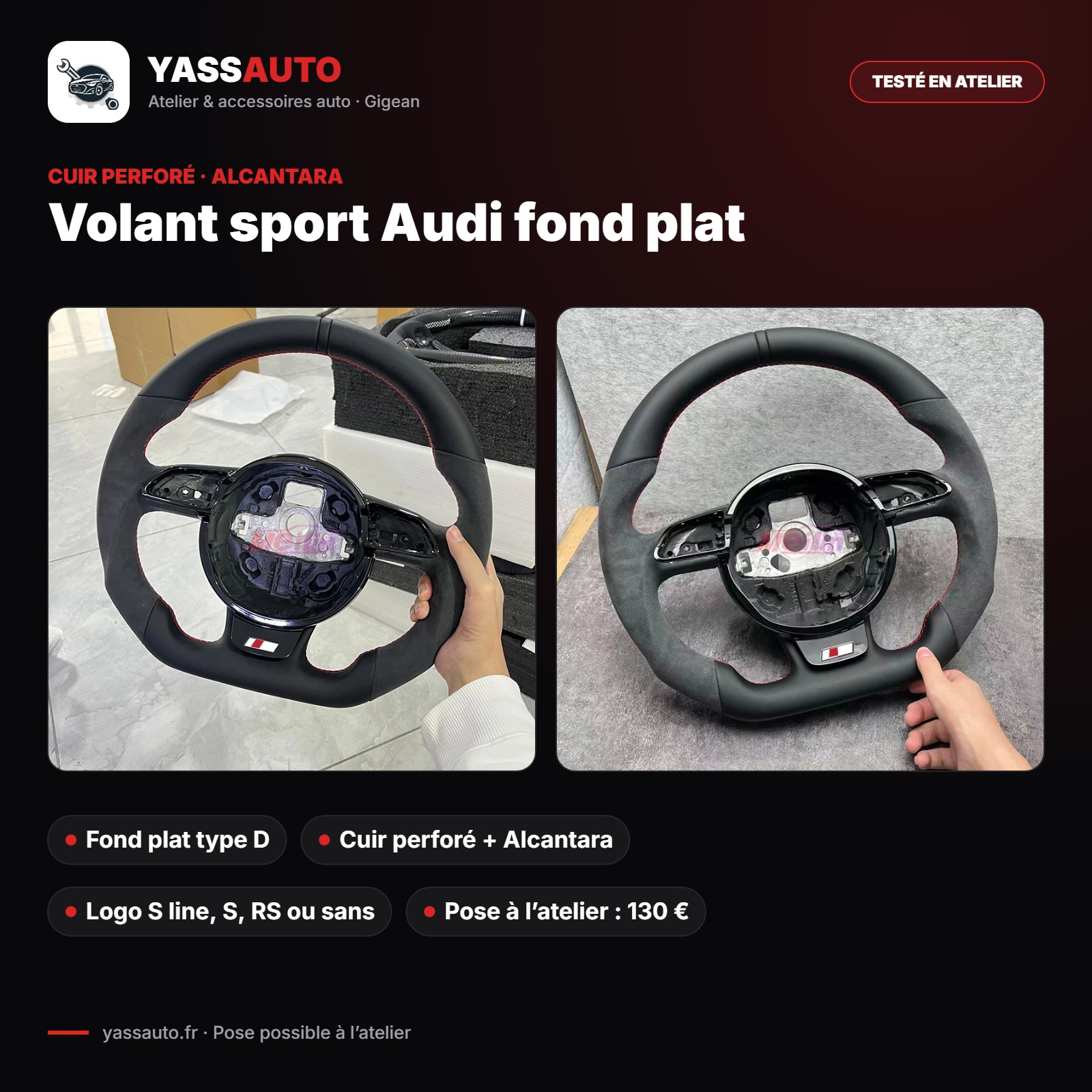 Volant sport Audi fond plat