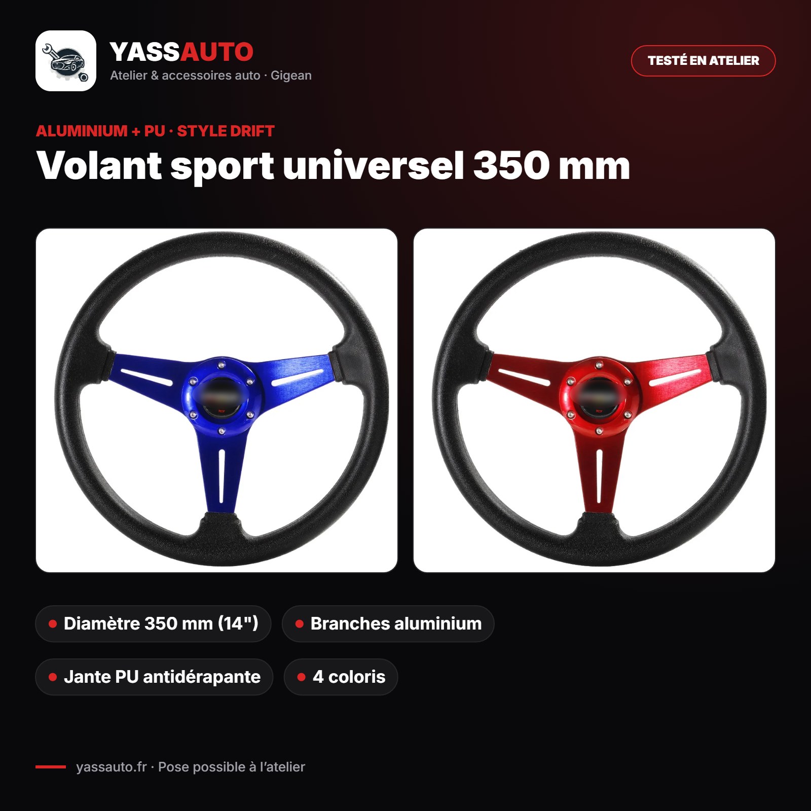 Volant sport universel 350 mm